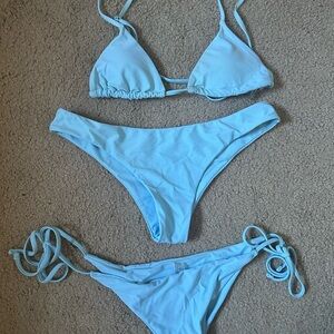 SHEIN Light Blue Triangle Bikini Set